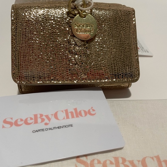 See by Chloe Metallic Gold Wallet (Retail $575) - Picture 5 of 6